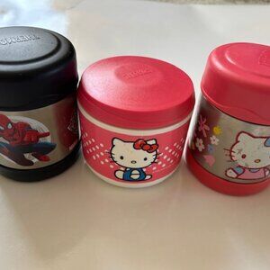 Hello Kitty and Spiderman 10oz Stainless Steel Thermos Lot/Bundle - 3 Thermos